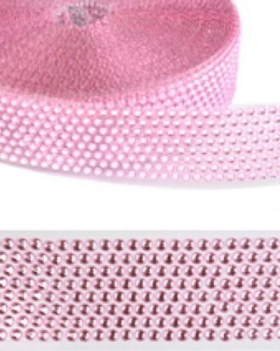 Nastro 8 file Strass Rosa H4cm