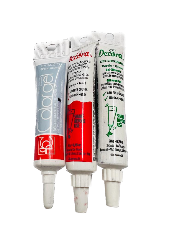 COLORANTE IN GEL MODECOR 3 PEZZI TORTE FAKE CAKES