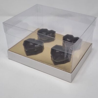 SCATOLA CUORE 4 CAVITA 20,9X13,4 H12cm