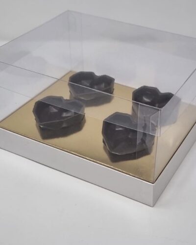 SCATOLA CUORE 4 CAVITA 20,9X13,4 H12cm