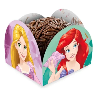 PIROTTINI PER CONFETTI TARTUFO CON FANTASIA PRINCIPESSE  in forma di piccola  scatola - 50 pezzi