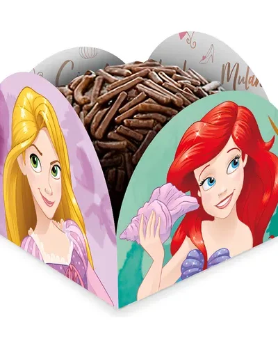 PIROTTINI PER CONFETTI TARTUFO CON FANTASIA PRINCIPESSE in forma di piccola scatola - 50 pezzi