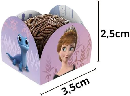 PIROTTINI PER CONFETTI TARTUFO CON FANTASIA FROZEN in forma di piccola scatola - 50 pezzi - immagine 2