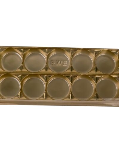 SCATOLA DI CIOCCOLATINI CON 10 cavità - colore Oro. 5 unità