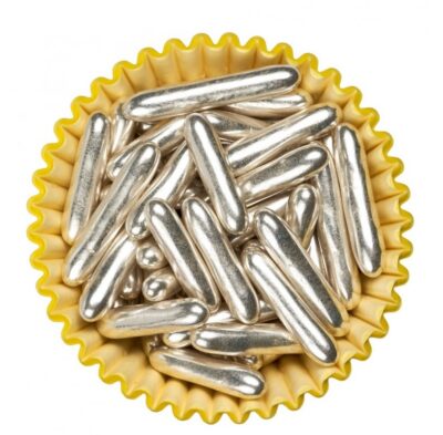 Bastoncini Argento 100g - Decorazioni per Dolci e Biscotti