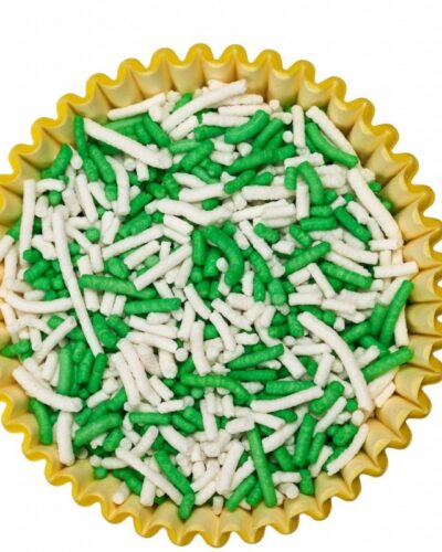 SPRINKLES MIX COLORIDO VERDE , BIANCO - 100g Decorazioni per Dolci e Biscotti